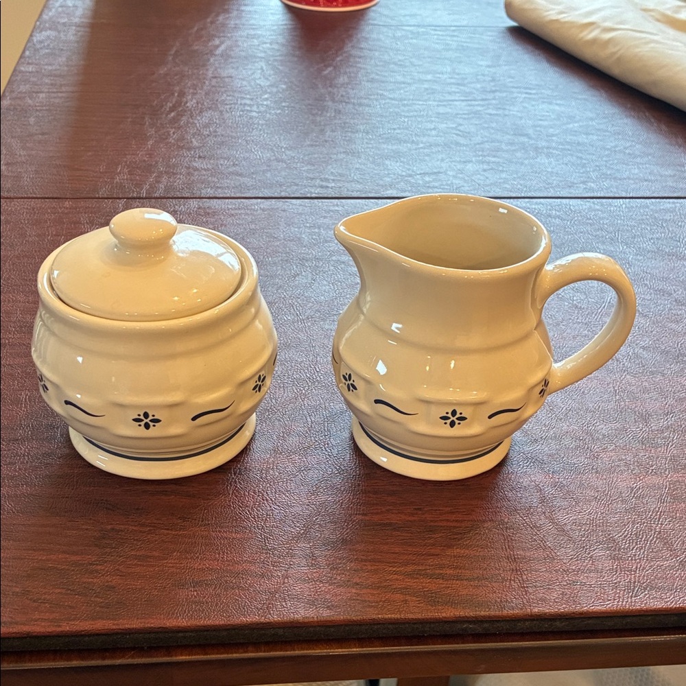 Longaberger Creamer and Sugar Set